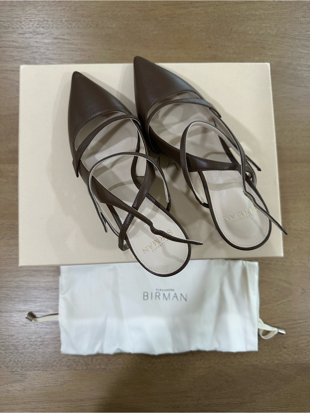Alexandre Birman Tita 60 Slingback Couros Pointed-Toe Rich Brown